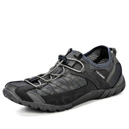 Lightweight Comfortable Men's Casual Shoes With Breathable Mesh Surface (Option: Dark Grey-42)