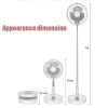 USB Rechargeable Portable Folding Desk Table Fan Quiet Telescopic Standing Floor Fan